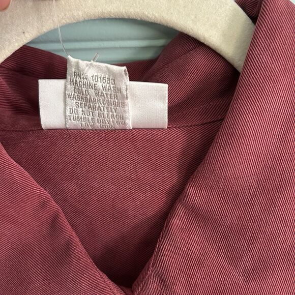 Soft Surroundings Womens Tencel Long Sleeve Collared Button-Up Shirt Red Medium‎ - Picture 4 of 9